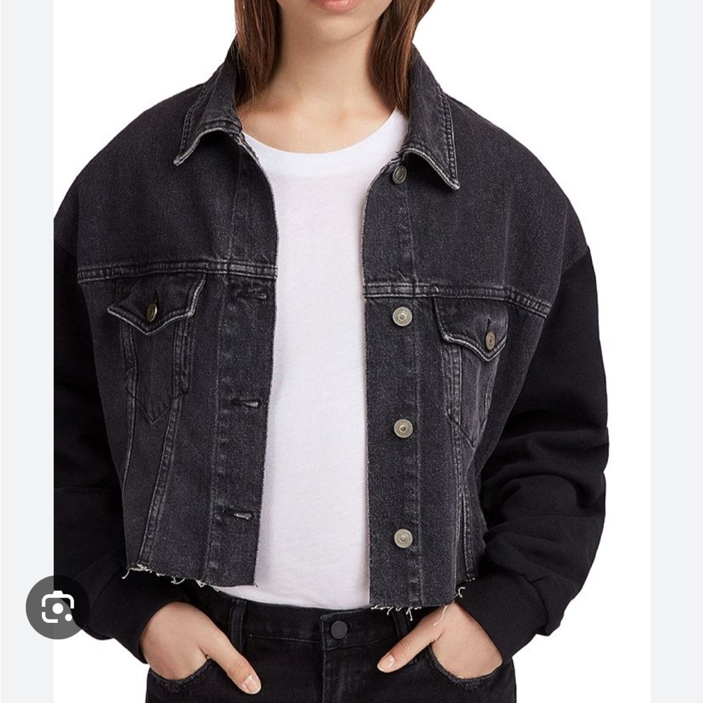 All saints cropped Jean jacket
